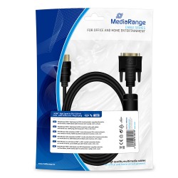 Καλώδιο MediaRange HDMI to DVI connection, gold-plated, with ferrite core, HDMI plug /DVI-D plug (24+1 Pin), 2.0m, black (MRCS132) Καλώδιο MediaRange HDMI to DVI connection, gold-plated, with ferrite core, HDMI plug /DVI-D plug (24+1 Pin), 2.0m, black (MRCS132)