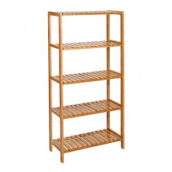 Songmics Ξύλινη Ραφιέρα Μπάνιου από Μπαμπού με 5 Ρυθμιζόμενα Ράφια 130 x 60 x 26 cm (BCB35Y) (SNGBCB35Y)