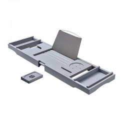 Songmics Πολυλειτουργικό Ράφι Μπανιέρας από Μπαμπού 75 -109 x 4.5 x 23 cm Χρώματος Καφέ Ανοιχτό  (BCB88Y) (SNGBCB88Y)