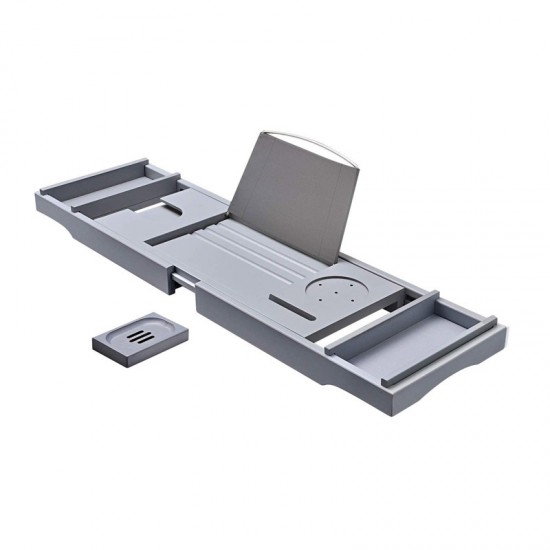 Songmics Πολυλειτουργικό Ράφι Μπανιέρας από Μπαμπού 75 -109 x 4.5 x 23 cm Χρώματος Καφέ Ανοιχτό  (BCB88Y) (SNGBCB88Y)