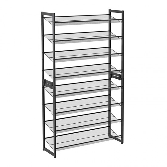 Songmics Μεταλλικό Ρυθμιζόμενο Stand Αποθήκευσης 40 Ζευγαριών Παπουτσιών Χρώματος Μαύρο 92.5 x 30.7 x 163.5 cm (LMR08B) (SNGLMR08B)