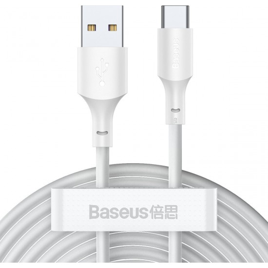 Baseus Simple Wisdom Regular USB 2.0 Cable USB-C male - USB-A male Λευκό 1.5m (TZCATZJ-02) (BASTZCATZJ-02)
