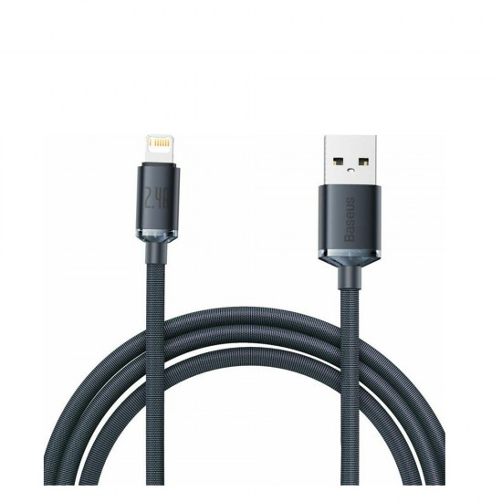 Baseus Crystal Shine Braided USB to Lightning Cable Μαύρο 2m (CAJY000101) (BASCAJY000101)