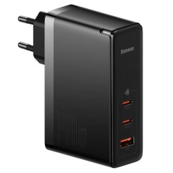 Baseus Φορτιστής Χωρίς Καλώδιο με Θύρα USB-A και 2 Θύρες USB-C 140W Power Delivery Μαύρος GaN5 Pro (CCGP100201) (BASCCGP100201)