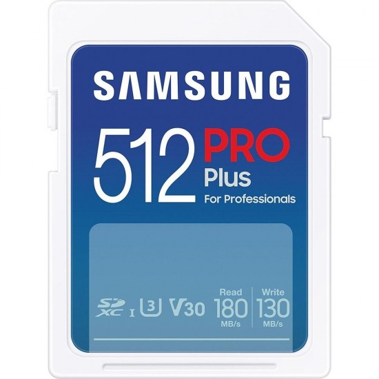 Samsung Pro Plus SDXC 512GB Class 3 U3 V30 UHS-I (MB-SD512S/EU) (SAMMB-SD512S-EU)