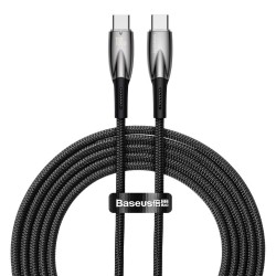 Baseus USB-C Cable For USB-C Glimmer Series, 100w, 2m Black (CADH000801) (BASCADH000801)