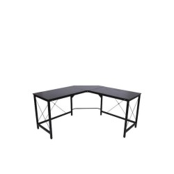 Homcom Γωνιακό Μεταλλικό Γραφείο 150x150x76 Μαυρο (836-122BK) (HOM836-122BK)