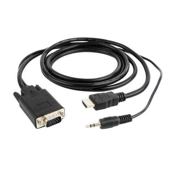 Cablexpert HDMI To VGA Mini Jack Converter 3m Black (A-HDMI-VGA-03-10) (GEMA-HDMI-VGA-03-10)