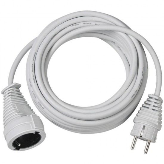 Brennenstuhl Quality plastic extension cable 5m white H05VV-F 3G1,5 (1168440) (BNN1168440)