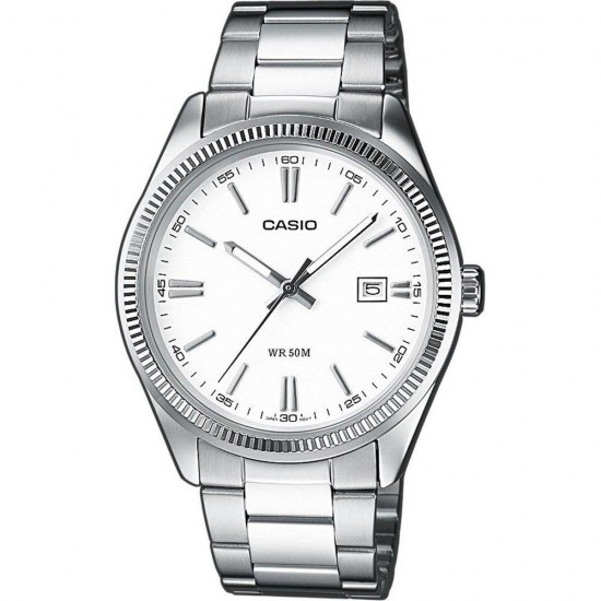 Casio Stainless Steel Ρολόι Μπαταρίας με Ασημί Μεταλλικό Μπρασελέ (MTP-1302PD-7A1VEF) (CASMTP-1302PD-7A1VEF)