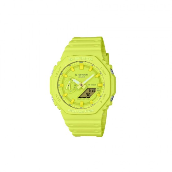 Casio Αναλογικό/Ψηφιακό Ρολόι Χρονογράφος Μπαταρίας με Κίτρινο Καουτσούκ Λουράκι (GA-2100-9A9ER) (CASGA-2100-9A9ER)