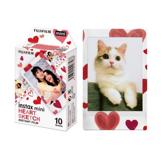 Fujifilm Color Instax Mini Instant Φιλμ (10 Exposures) Heart Sketch (16799926) (FJM16799926)