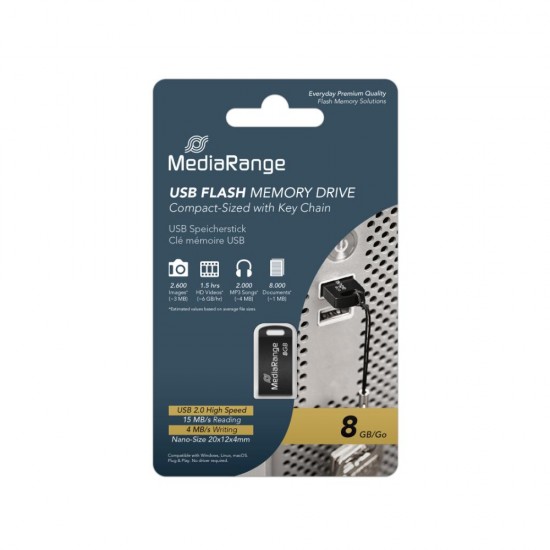 MediaRange USB 2.0 Nano Flash Drive 8GB (MR920)
