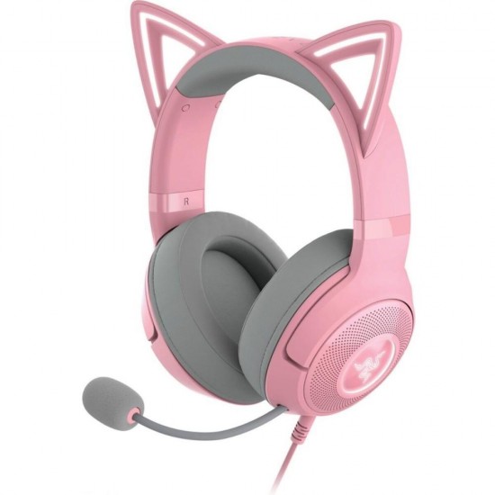 Razer Kraken Kitty V2 Pink RGB USB 7.1 Gaming Headset Kitty Ears PC / PS5 / Switch (RZ04-04730200-R3M1) (RAZRZ04-04730200-R3M1)