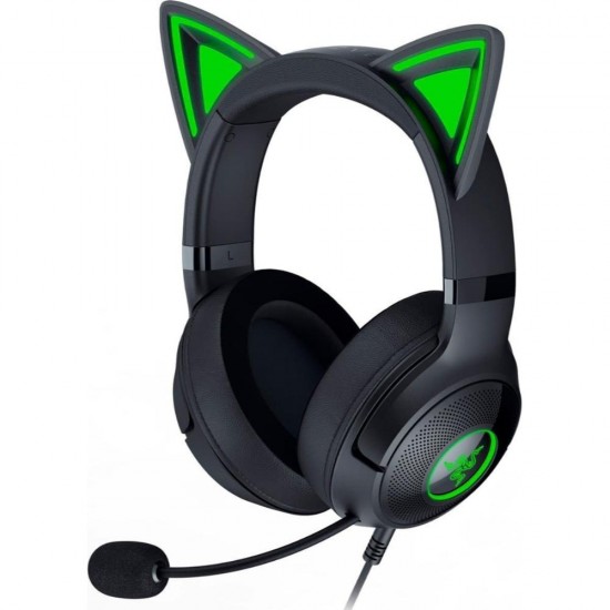 Razer Kraken Kitty V2 Black RGB USB 7.1 Gaming Headset Kitty Ears PC / PS5 / Switch (RZ04-04730100-R3M1) (RAZRZ04-04730100-R3M1)