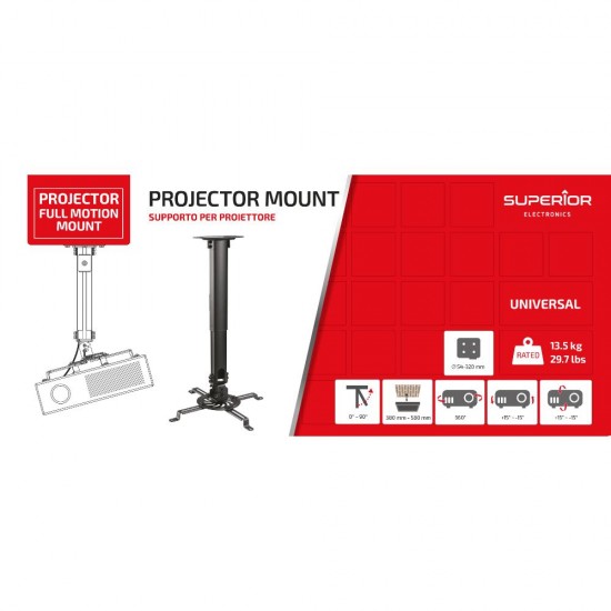 Superior Βάση Οροφής Προβολέα Full Motion (SUPSTV013) (SPRSUPSTV013)