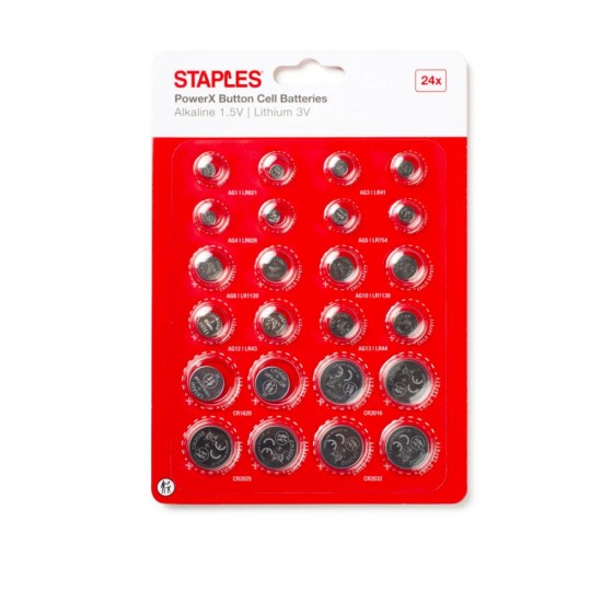 Staples PowerX Alcaline & Lithium Coin Cells Multipack (390685) (STP390685)