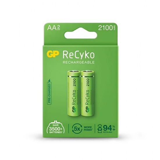 GP ReCyko 2100mAh rechargeable batteries AA / R6 Ni-MH  (GPB20524)