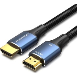 VENTION Cotton Braided 8K HDMI Male to Male Cable 1M Blue Aluminum Alloy Type (ALGLF) (VENALGLF)
