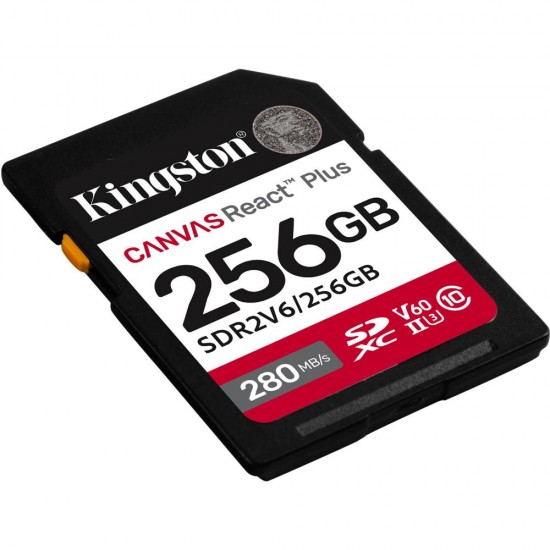 Kingston SD 256GB React Plus 280/150/MB/s U3 V60 (SDR2V6/256GB) (KINSDR2V6-256GB)