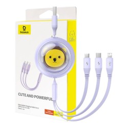 Baseus Καλώδιο 3σε1  USB σε USB-C/MicroUSB/Lightning 3.5A 1.1m Λιλά (P10362900511-00) (BASP10362900511-00)