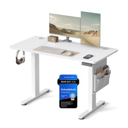 Songmics Μεταλλικό Ηλεκτρικά Ρυθμίζόμενο γραφείο 120 x 60 x 72-120 cm, Λευκό  (LSD132WZ02) (SNGLSD132WZ02)