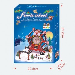 Xριστουγ. Ρόδα Λούνα Παρκ +Ρολόι+ Ξυπνητήρι 3D Puzzle