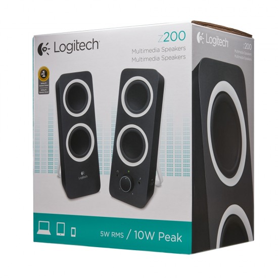 Logitech Z200 2.0 Speakers (Black) (LOGZ200BLK)