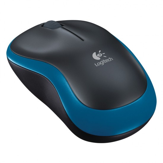 Logitech M185 Optical Mouse (2236) (Black/Blue, Wireless) (LOGM185BLKBLUE)