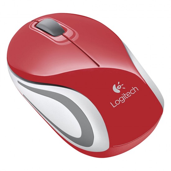 Logitech M187 Mini Optical Mouse (Red, Wireless) (LOGM187RED)