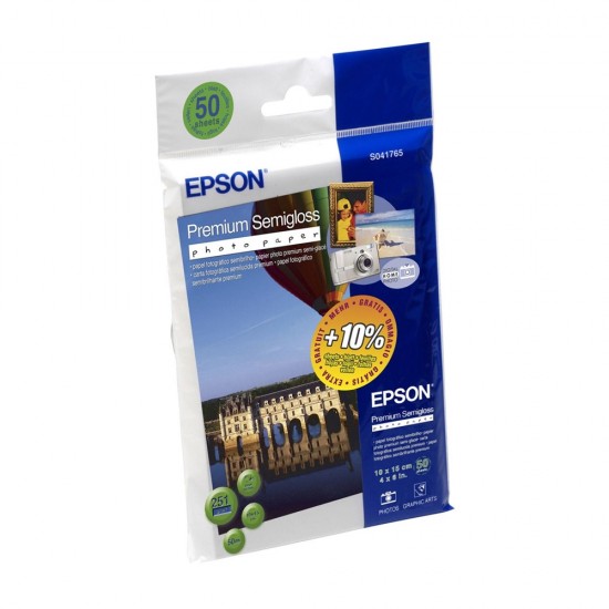 Epson Premium Semi Gloss Photo Paper A6 251gr/m² for Inkjet Printers 50 Sheets (C13S041765) (EPSS041765)