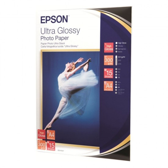 Φωτογραφικό Χαρτί EPSON A4 Ultra Glossy 300g/m² 15 Φύλλα (C13S041927) (EPSS041927)