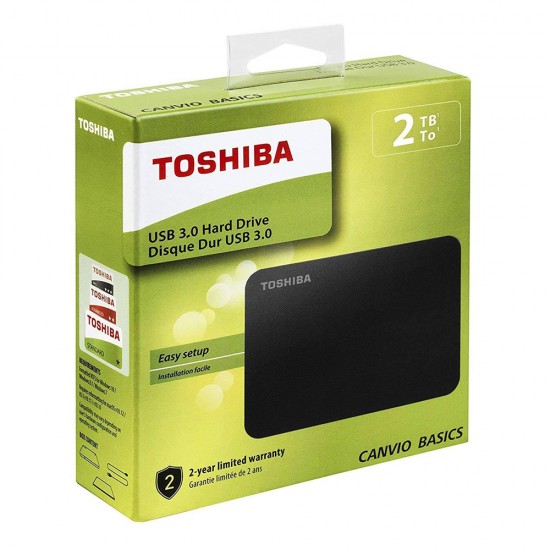 Toshiba Canvio Basics (2018) 2TB External HDD 2.5" USB 3.0 (HDTB420EK3AA) (TOSHDTB420EK3AA)