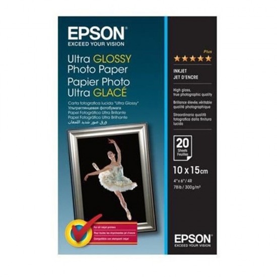 Epson Photo Paper A6 300gr/m² for Inkjet Printers 20 Sheets (C13S041926) (EPSS041926)