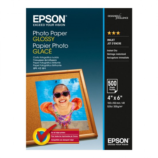 Φωτογραφικό Χαρτί EPSON Glossy 10x15 cm 200 g/m²  500 Φύλλα (C13S042549) (EPSS042549)