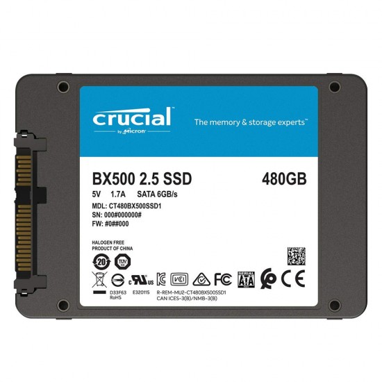 Crucial SSD 480 GB BX500 SATA 6Gb/s 2.5-inch
