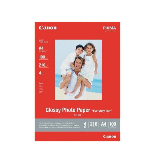Φωτογραφικό Χαρτί CANON Glossy A4 200 g/m² 5 φύλλα (0775B076AA) (CAN-GP-501)