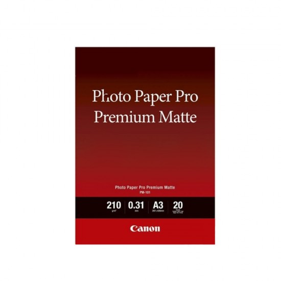 Canon Φωτογραφικό Χαρτί Premium Matte A3 210g/m² 20 φύλλα (8657B006) (CAN-PM101A3)