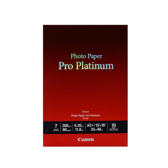 Canon Φωτογραφικό Χαρτί Pro Platinum A3+ 300g/m² Glossy 10 Φύλλα (2768B018) (CAN-PT101A3)