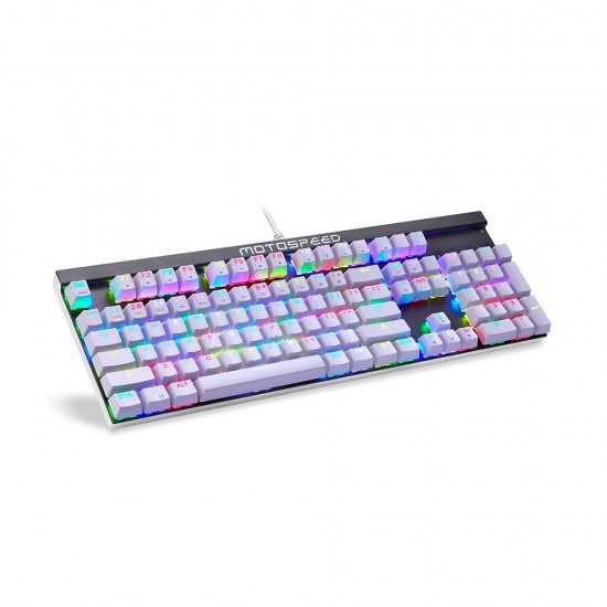 Motospeed CK103 Wired mechaninal keyboard RGB GR Layout White Blue Switces