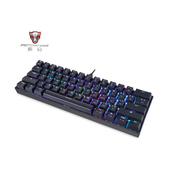 Motospeed CK61 Black Wired Mechanical Keyboard RGB Red Switch GR Layout