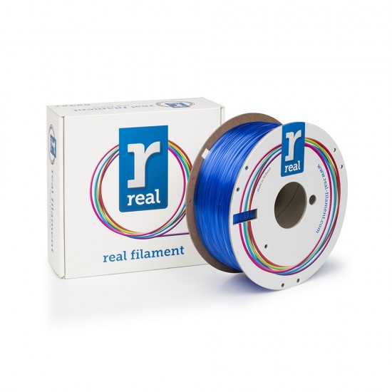 REAL PETG 3D Printer Filament - Translucent Blue - spool of 1Kg - 1.75mm (REFPETGBLUE1000MM175)