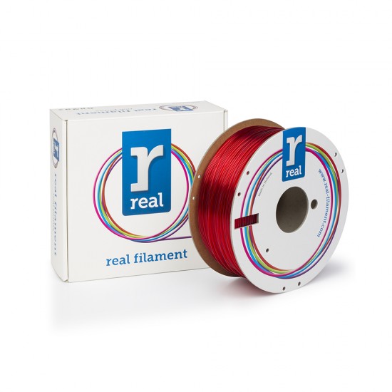 REAL PETG 3D Printer Filament - Translucent Red - spool of 1Kg - 1.75mm (REFPETGRED1000MM175)
