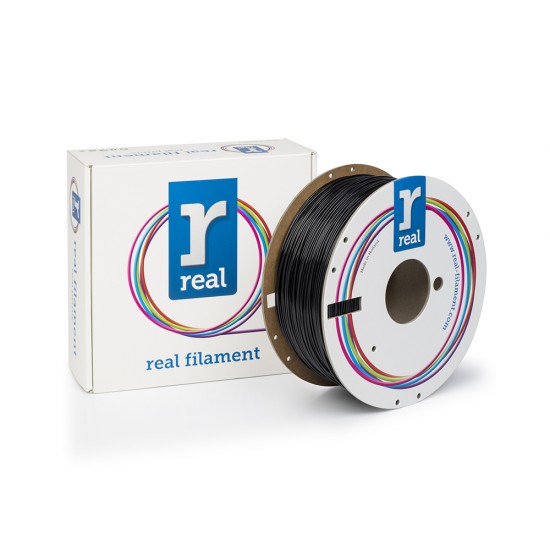 REAL PETG 3D Printer Filament - Black - Spool of 3Kg - 1.75mm (REFPETGBLACK3KG)