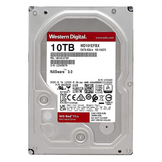 Western Digital Red Plus NAS Hard Drive 10TB 3.5" (CMR) (WD101EFBX)