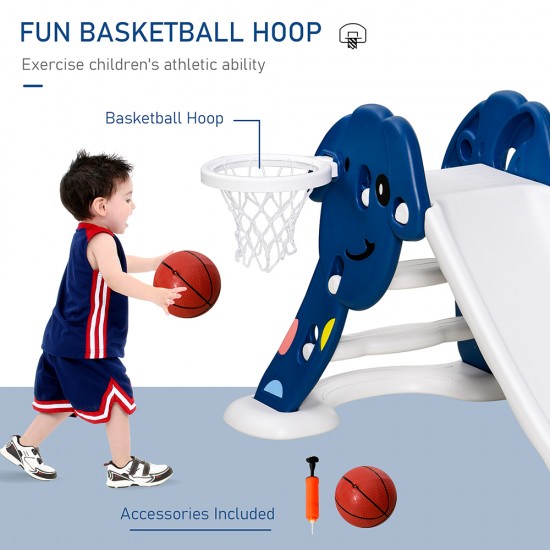 HOMCOM Slide Παιδιά 2-6 ετών με Μπάσκετ και Μπάλα Μπάσκετ για Κήπο ή Υπνοδωμάτιο (331-004BU) (HOM331-004BU)