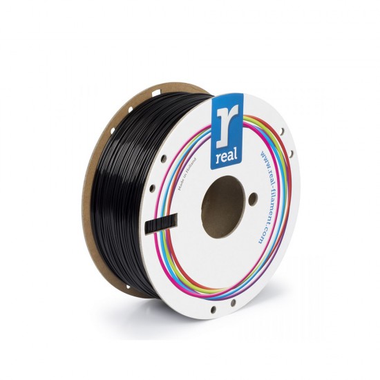 REAL PETG 3D Printer Filament - Black - spool of 1Kg - 1.75mm (REFPETGRBLACK1000MM175)
