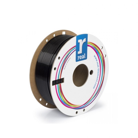 REAL PETG 3D Printer Filament - Black- spool of 1Kg - 2.85mm (REFNLPETGRBLACK1000MM285)