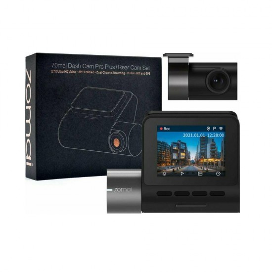 70Mai Pro Plus A500S-1 Σετ Κάμερα DVR Αυτοκινήτου με Οθόνη 2" WiFi, GPS για Παρμπρίζ με Αυτοκόλλητο & Κάμερα Οπισθοπορείας (A500-S-1) (XIAA500-S-1)