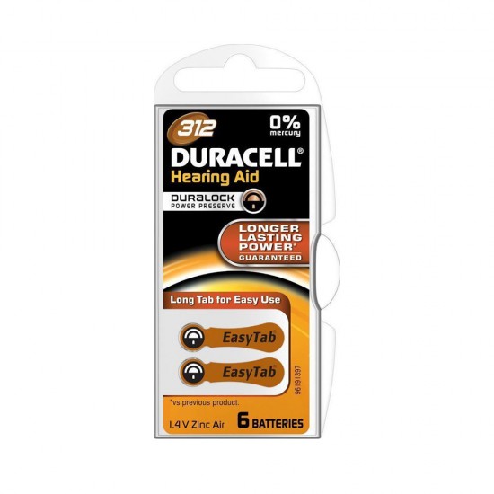 Duracell Activair Μπαταρίες Ακουστικών Βαρηκοΐας 312 1.4V 6τμχ (ACA312MF) (DURACA312MF)